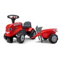 FALK Traktorek Baby Massey Ferguson Czerwony z Przyczepką + akc. Od 12 Miesięcy Lumarko!