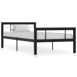  Rama łóżka, czarno-biała, metalowa, 90 x 200 cm Lumarko!
