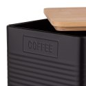  Puszka Kwadratowa Z Pokrywą Bambusową 11x11x14 Cm Loft Czarna Dek. Coffee Lumarko!