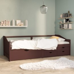 Lumarko 3-osobowa sofa/łóżko z szufladami, ciemnobrązowa, 90 x 200 cm!