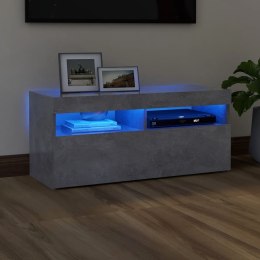  Szafka pod TV z oświetleniem LED, szarość betonu, 90x35x40 cm Lumarko!