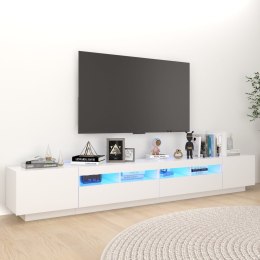  Szafka pod TV z oświetleniem LED, biała, 260x35x40 cm Lumarko!
