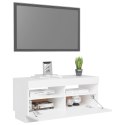  Szafka pod TV z oświetleniem LED, biała, 80x35x40 cm Lumarko!