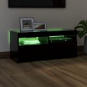  Szafka pod TV z oświetleniem LED, czarna, 90x35x40 cm Lumarko!