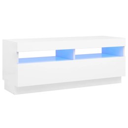  Szafka pod TV z oświetleniem LED, biała, 100x35x40 cm Lumarko!