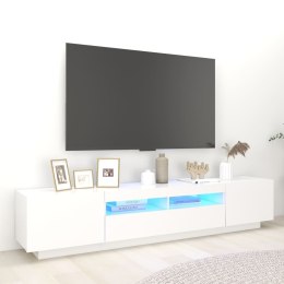  Szafka pod TV z oświetleniem LED, biała, 200x35x40 cm Lumarko!