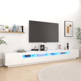  Szafka pod TV z oświetleniem LED, biała, 300x35x40 cm Lumarko!