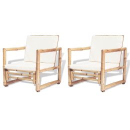  Krzesła ogrodowe z poduszkami, 2 szt., bambusowe Lumarko!