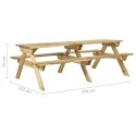  Stół piknikowy z ławkami, 220x122x72 cm, impregnowana sosna Lumarko!