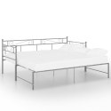  Sofa z wysuwaną ramą łóżka, szara, metalowa, 90x200 cm Lumarko!