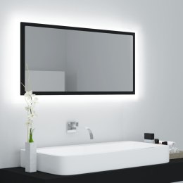 Lumarko Lustro łazienkowe z LED, czarne, 90x8,5x37 cm, płyta wiórowa!