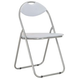  Składane krzesła jadalniane, 4 szt., białe, sztuczna skóra Lumarko!