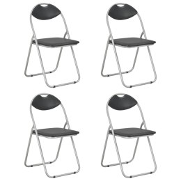  Składane krzesła jadalniane, 4 szt., czarne, sztuczna skóra Lumarko!