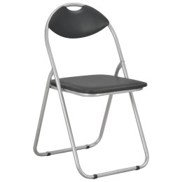  Składane krzesła jadalniane, 6 szt., czarne, sztuczna skóra Lumarko!