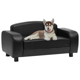  Sofa dla psa, czarna, 80x50x40 cm, sztuczna skóra Lumarko!