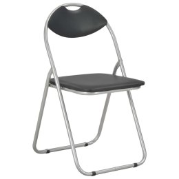 Składane krzesła jadalniane, 2 szt., czarne, sztuczna skóra Lumarko!