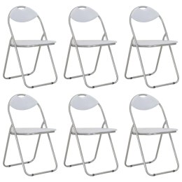 Składane krzesła jadalniane, 6 szt., białe, sztuczna skóra Lumarko!