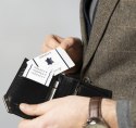 Pionowy portfel męski ze srebrnym akcentem, skóra naturalna licowa — Rovicky