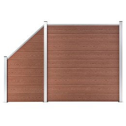  Ogrodzenie WPC, 1 panel kwadratowy + 1 skośny, 273x186 cm, brąz Lumarko!