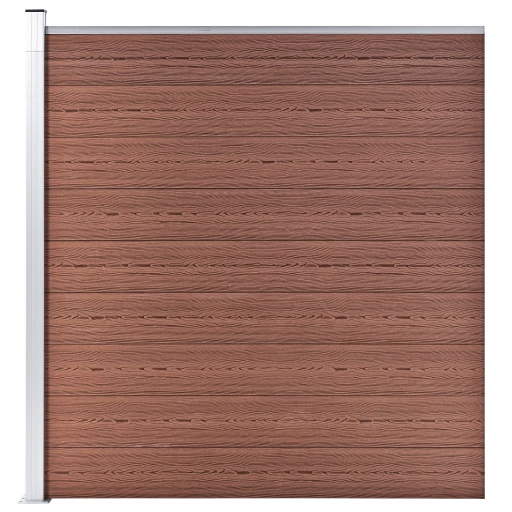  Ogrodzenie WPC, 10 paneli kwadratowych, 1 skośny, 1830x186 cm
