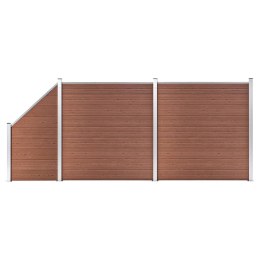  Ogrodzenie WPC, 2 panele kwadratowe, 1 skośny 446x186 cm, szare Lumarko!