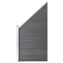  Ogrodzenie WPC, 2 panele kwadratowe, 1 skośny, 446x186cm, szare Lumarko!