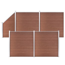  Ogrodzenie WPC, 4 panele kwadratowe, 1 skośny, 792x186 cm, brąz Lumarko!
