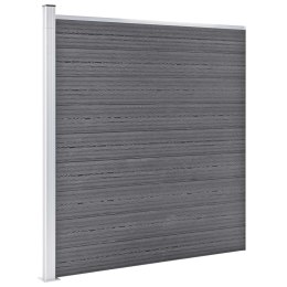  Ogrodzenie WPC, 4 panele kwadratowe, 1 skośny 792x186 cm, szare Lumarko!