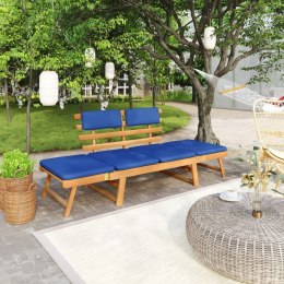  Ławka ogrodowa z poduszkami, 2-w-1, 190 cm, drewno akacjowe Lumarko!