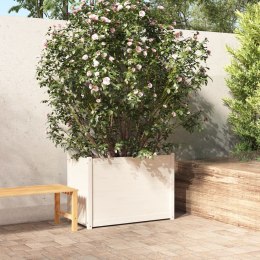  Donica ogrodowa, biała, 100x50x70 cm, lite drewno sosnowe Lumarko!
