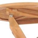  Stolik jadalniany do ogrodu, Ø90x75 cm, lite drewno tekowe Lumarko!