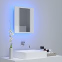  Szafka łazienkowa z lustrem i LED, połysk, biała, 40x12x45 cm Lumarko!