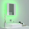  Szafka łazienkowa z lustrem i LED, połysk, biała, 40x12x45 cm Lumarko!