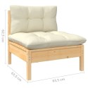  3-osobowa sofa ogrodowa z kremowymi poduszkami, drewno sosnowe Lumarko!
