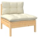  4-osobowa sofa ogrodowa z kremowymi poduszkami, drewno sosnowe Lumarko!