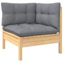  3-osobowa sofa ogrodowa z szarymi poduszkami, drewno sosnowe Lumarko!