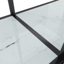  Stolik konsolowy, biały, 140x35x75,5 cm, szkło hartowane Lumarko!