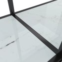  Stolik konsolowy, biały, 180x35x75,5 cm, szkło hartowane Lumarko!