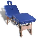  Niebieski składany stół do masażu 4 strefy z drewnianą ramą Lumarko!