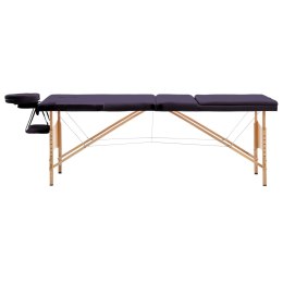  Składany stół do masażu, 3 strefy, drewniany, fioletowy Lumarko!