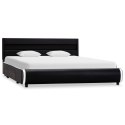 Rama łóżka z LED, czarna, sztuczna skóra, 140 x 200 cm Lumarko!