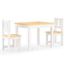  3-cz. zestaw dziecięcy, stolik i krzesła, biało-beżowy, MDF Lumarko!