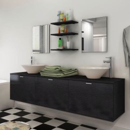  8 elementowy zestaw czarnych mebli łazienkowych z umywalkami Lumarko!