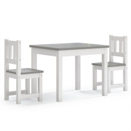  3-cz. zestaw dziecięcy, stolik i krzesła, biało-szare, MDF! Lumarko!