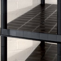 Lumarko Regał 5-poziomowy, czarny, 274,5x45,7x185 cm, plastik!