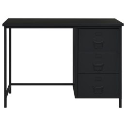  Industrialne biurko z szufladami, czarne, 105x52x75 cm, stal Lumarko!