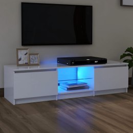  Szafka pod TV z oświetleniem LED, biała, 140 x 40 x 35,5 cm Lumarko!