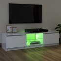  Szafka pod TV z oświetleniem LED, biała, połysk, 120x30x35,5 cm Lumarko!