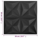  Panele ścienne 3D, 24 szt., 50x50 cm, czarny origami, 6 m² Lumarko!