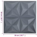  Panele ścienne 3D, 24 szt., 50x50 cm, szary origami, 6 m² Lumarko!